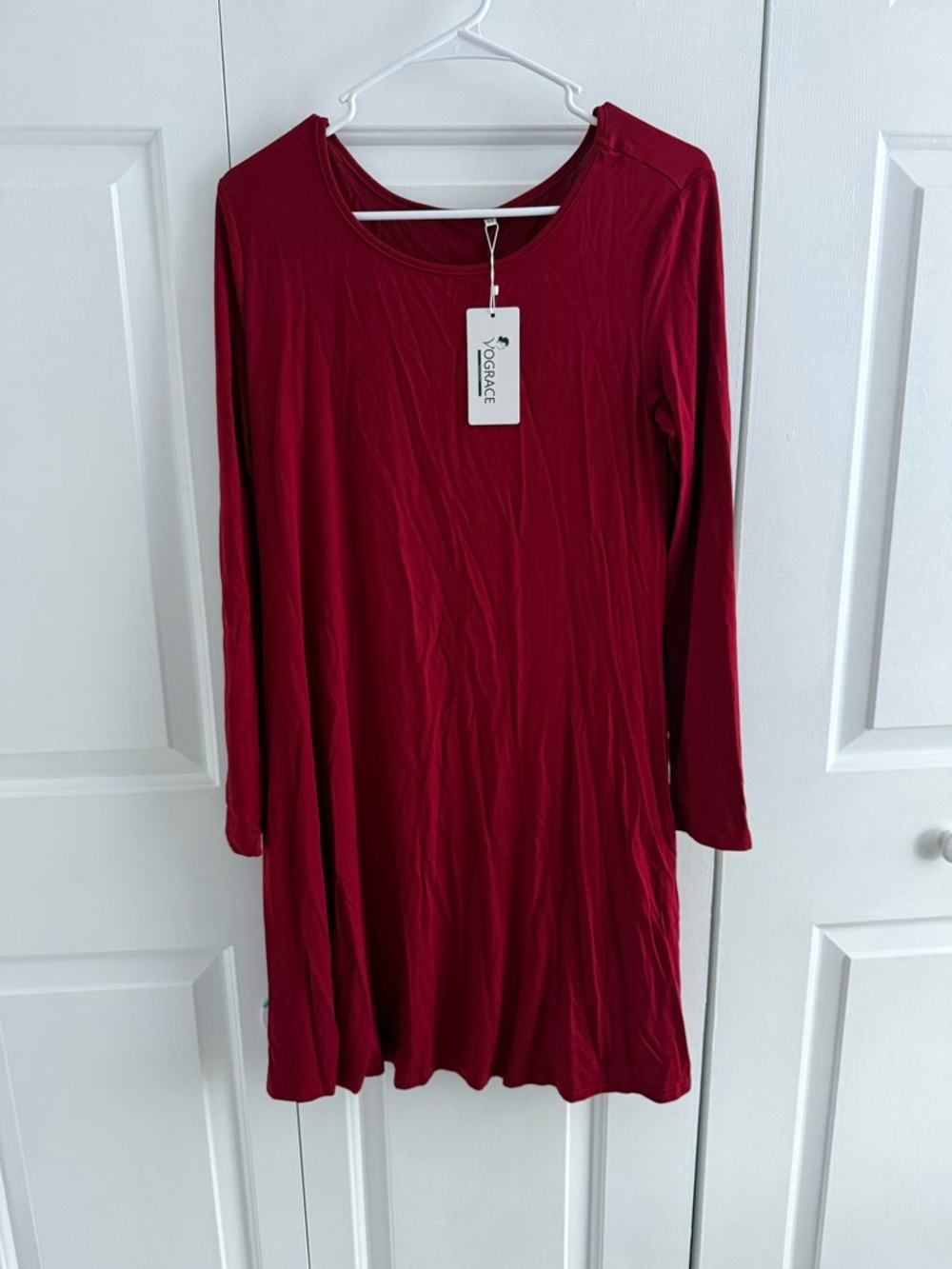 Vograce Red Long Sleeve Short Dress